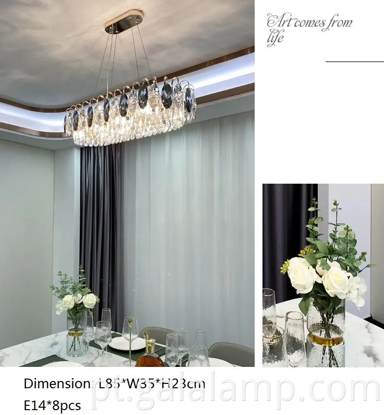 Lustre de cristal elegante K9 para decoração moderna da sala de estar